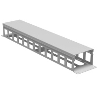 Органайзер кабельный 19дюйм с крышкой и отверстиями 2U глубина 60 мм RAL7035  R5CPF1962HE