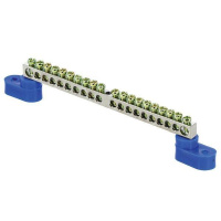 Шина нулевая N 6х9 20 отверст. цинк 2 син. угловых изолятора PROxima  sn1-63-20-2