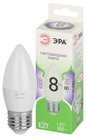 Лампа светодиодная GREEN LINE B35-8W-865-E27 GL E27 8Вт свеча свет холод.  Б0067136