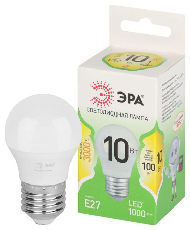 Лампа светодиодная GREEN LINE P45-10W-830-E27 GL E27 10Вт шар свет тепл.  Б0066977
