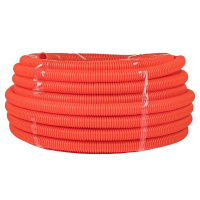Труба гофрированная ПНД d50мм с протяжкой оранж. (уп.20м) Plast PROxima  tpnd-50-o