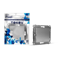 Выключатель 1-кл. СП Pixel 10А IP20 с индикатором механизм алюм.  TKE-PX-V1I-C03