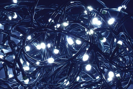 Гирлянда "Нить" 5м 50LED бел. IP20 провод зел. 230В с контроллером 8 режимов  LGDB110-2-050-05-G-S-20