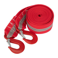 Трос буксировочный со светоотражающей лентой 5т 4м с двумя крюками в чехле  80-0228