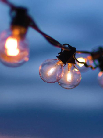 Гирлянда светодиодная 5м+2м шаг 50см 10LED тепл. бел. 220В уличная водонепроницаемая  KOC_10lampsW_IP