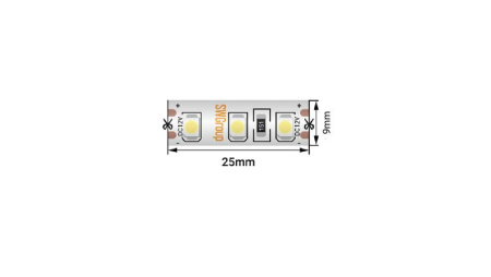 Лента светодиодная стандарт 2835 120LED/м 9.6Вт/м холод. бел. 12В IP66 со скотчем 3М (уп.5м)  00-00018955
