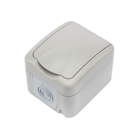 Розетка 1-м ОП Mini OG IP54 с заземл. сер.  KR-78-0817