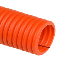 Труба гофрированная ПНД тяжелая d63мм с протяжкой оранж. (уп.15м)  ГФ-1110263-015