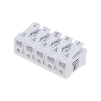 Клемма пружинная соединительная КСП 5-полюсная с монтажными ножками (уп.50шт)  07-6217-1