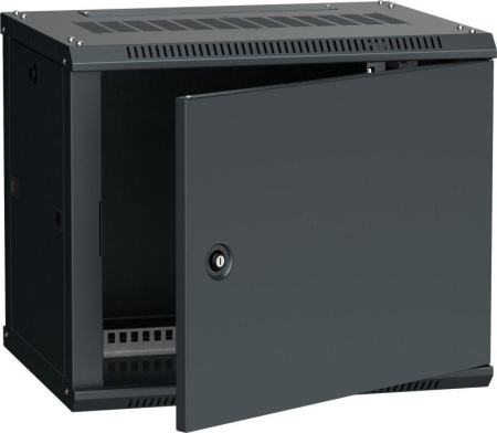 Шкаф 19 дюйм LINEA W 6U 600х450мм настен. метал. дверь RAL9005  LWR5-06U64-MF