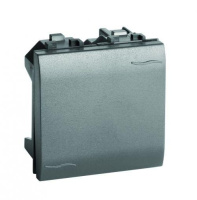 Выключатель кнопочный 1-кл. 2мод. Brava 16А IP20 черн.  77022N