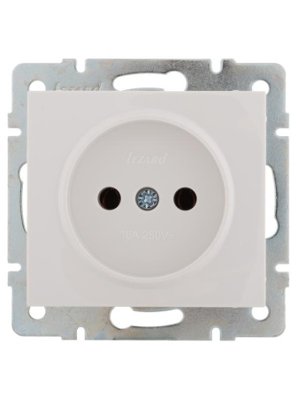 Розетка 1-м СП Rain 16А IP20 без заземл. керамика механизм бел.  703-0288-121