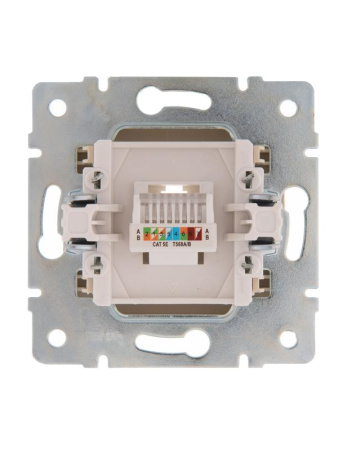 Розетка компьютерная 1-м СП Karina RJ45 механизм крем.  707-0388-139
