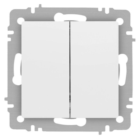 Переключатель Accent 6-107-01М двойн. 10А-250В IP20 СУ AL/CU бел. матов.  Б0063556