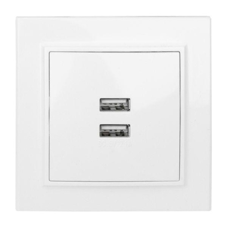 Розетка USB 2-м СП Минск 2.1А бел.  ERR-2USB-100