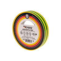Изолента ПВХ 0.13х15мм 25м желт./зел. (уп.5шт)  KR-09-2107