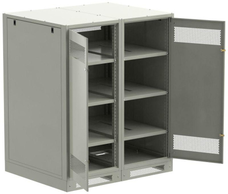 Шкаф LINEA B (пустой) 1450х1200мм дверь двустворч. метал. сер.  LB35-14H29-2M