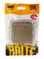 Выключатель проходной 1-кл. СП BRITE ВС10-1-6-БрШ 10А механизм шампань  BR-V12-0-10-K37