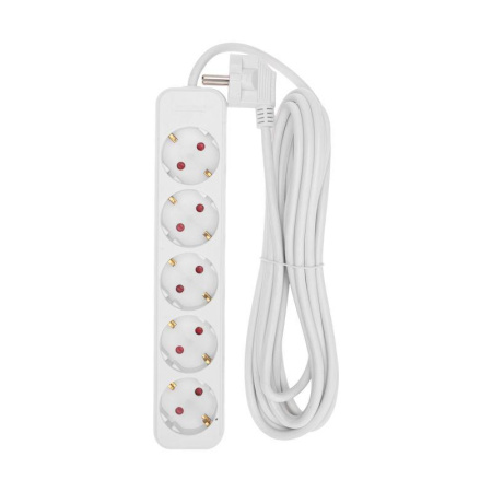 Удлинитель 5х5м с заземл. STANDARD 3х1кв.мм бел.  13-4030