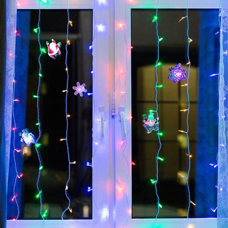Фигура светодиодная "Санта Клаус" 65х85х10мм 1LED RGB 0.1Вт 4.5В IP20 на присоске элементы питания 2хCR2032 (в компл.)  501-023