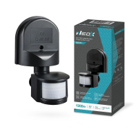 Датчик движения инфракрасный ДД 08Ч 1200Вт 180град. 12м IP44 черн.  4690612053332