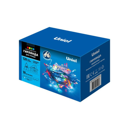 Гирлянда LED со статическим свечением ULD-S1000-120/SWK MULTI IP67 10м соедин. 120 диодов разноцвет. свет провод бел.  UL-00007202