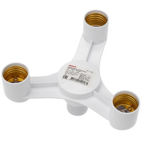 Разветвитель цокольный E27-3хE27 бел.  11-8861