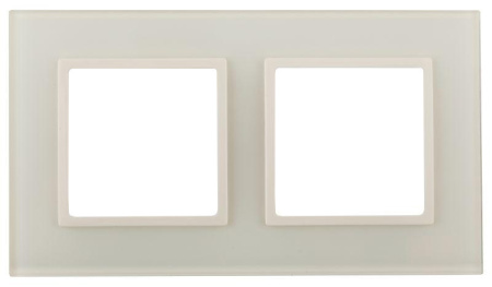 Рамка 2-м Elegance 14-5102-02 стекло слон. кость  Б0059169