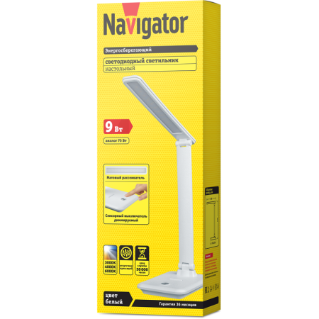 Светильник 82 740 NDF-D029-9W-MK-WH-LED на основании диммер бел. Navigator 82740