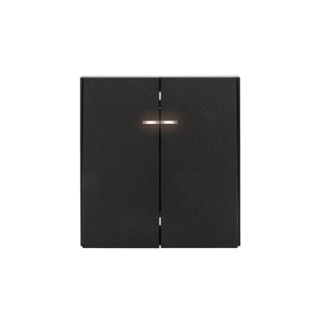 Выключатель STRONG 2кл с подсветкой 10А MIELE с/у антрацит  KR-78-0714-5