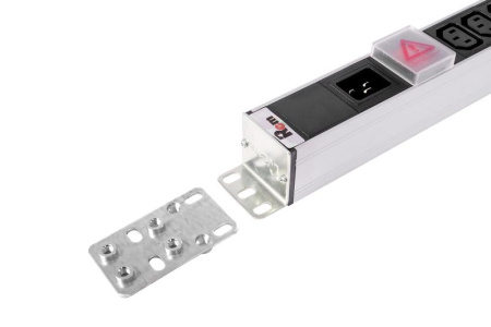 Блок розеток вертикальный -16 с выкл. 16 IEC 60320 C13 12 C19 вход C20 16А алюм. 42-48U R-16-16C13-12C19-V-1820  1362010