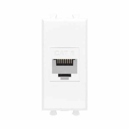 Розетка компьютерная 1мод. Avanti "Белое облако" RJ45 кат.6 без шторок модульная механизм  4400691