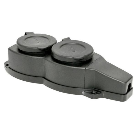 Колодка 2-м 16А IP44 2P+PE 230В с защ. крышками каучук Basic  RPS-018-16-230-44