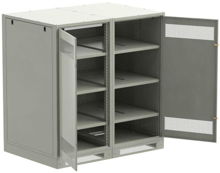 Шкаф LINEA B (пустой) 1450х1400мм дверь двустворч. метал. сер.  LB35-14H49-2M