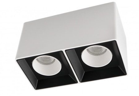 Светильник накладной IP20 10Вт GU5.3 LED бело-черн./бел. пластик  DK3085-WB+WH