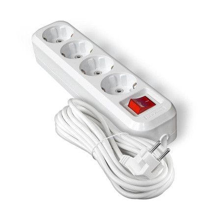 Удлинитель 4х5м с заземл. IP20 S-304А ПВС 3х1.5 с выкл. 1735