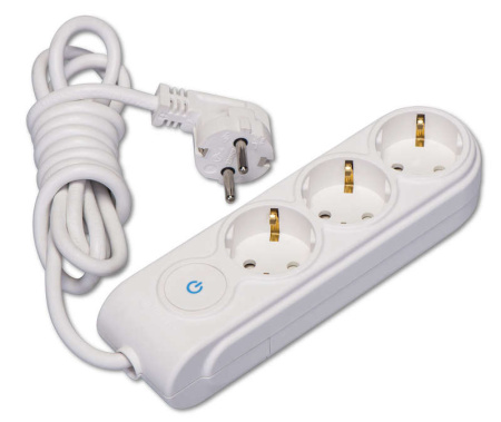 Удлинитель 3х3м с заземл. 16А IP20 ПВС 3х1.5 с выкл. защ. шторки  N3310044