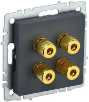 Аудиорозетка 4-м BRITE РА10-БрГ механизм графит  BR-S40-K53