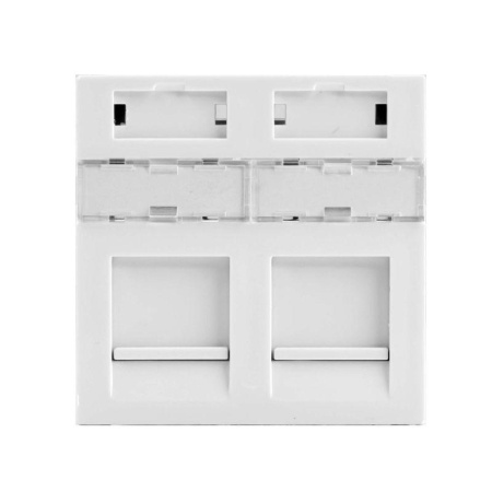 Вставка 45х45 для 2 модулей Keystone (аналог Mosaic) бел  RNW452WH