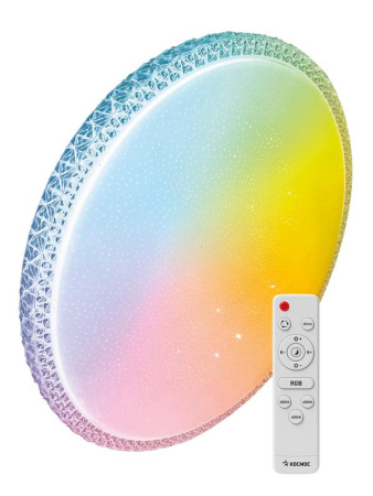 Светильник светодиодный PREMIUM MYSTERY RGB 75Вт 230В 3000-6500К 6000лм IP40 495х85мм настенно-потолочный управляемый с пультом ДУ с RGB подсветкой  KSMystRGB75W