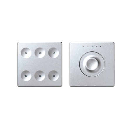 Комплект выключателя 6-кл. сенсорн. + регулятор LON; RJ12 алюм. 82 Sense 8000671-093