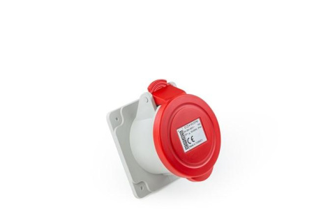 Корпус с гнездом монтаж на перегородке стандарт CEE 4х16А (3P+E) 400В  ECE416V5PM