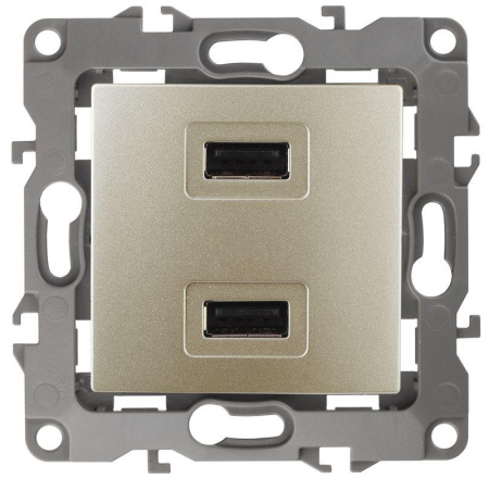 Устройство зарядное USB 12-4110-04 5В-2100мА шампань ЭРА Б0027494