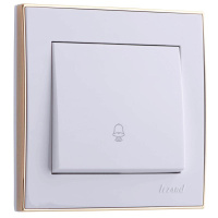 Кнопка звонка Rain с зол. боковой вставкой бел.  703-0226-103