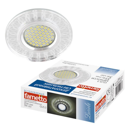 Светильник декоративный DLS-L154 GU5.3 GLASSY/CLEAR 3D GU5.3 встраив. доп. светодиод. подсветка 3Вт без лампы  UL-00005319
