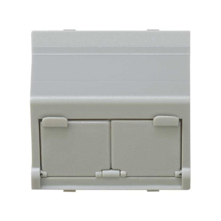 Адаптер на 2 RJ45(12) коннектора наклонный широкий 27 сер. 27086-37