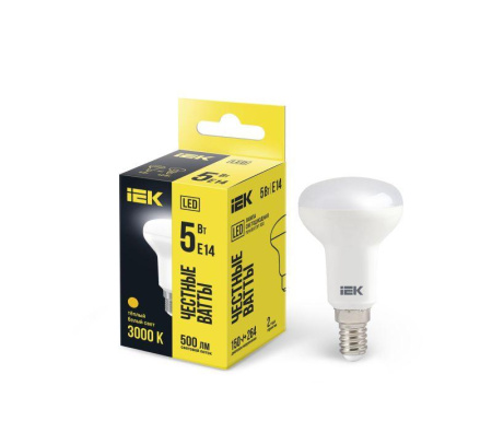 Лампа светодиодная Eco R50 5Вт 3000К тепл. бел. E14 450лм 230-240В  LLE-R50-5-230-30-E14