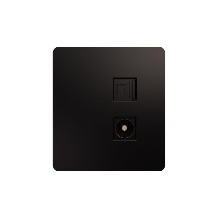 Розетка компьютерная RJ45 кат6+TV с/у MIELE черн.  KR-78-0722-3
