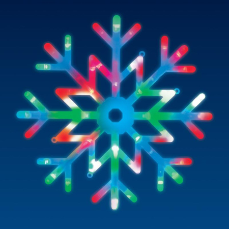 Фигура LED ULD-H4040-048/DTA RGB IP20 SNOWFLAKE "Снежинка" 40х40см подвесн. 48 диодов RGB свет провод прозр.  UL-00007250