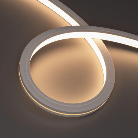 Лента светодиодная герметичная MOONLIGHT-TOP-X280-16x16mm 24В Warm3000 (10Вт/м IP67 wire x1) вывод кабеля бок. (уп.15м)  044309